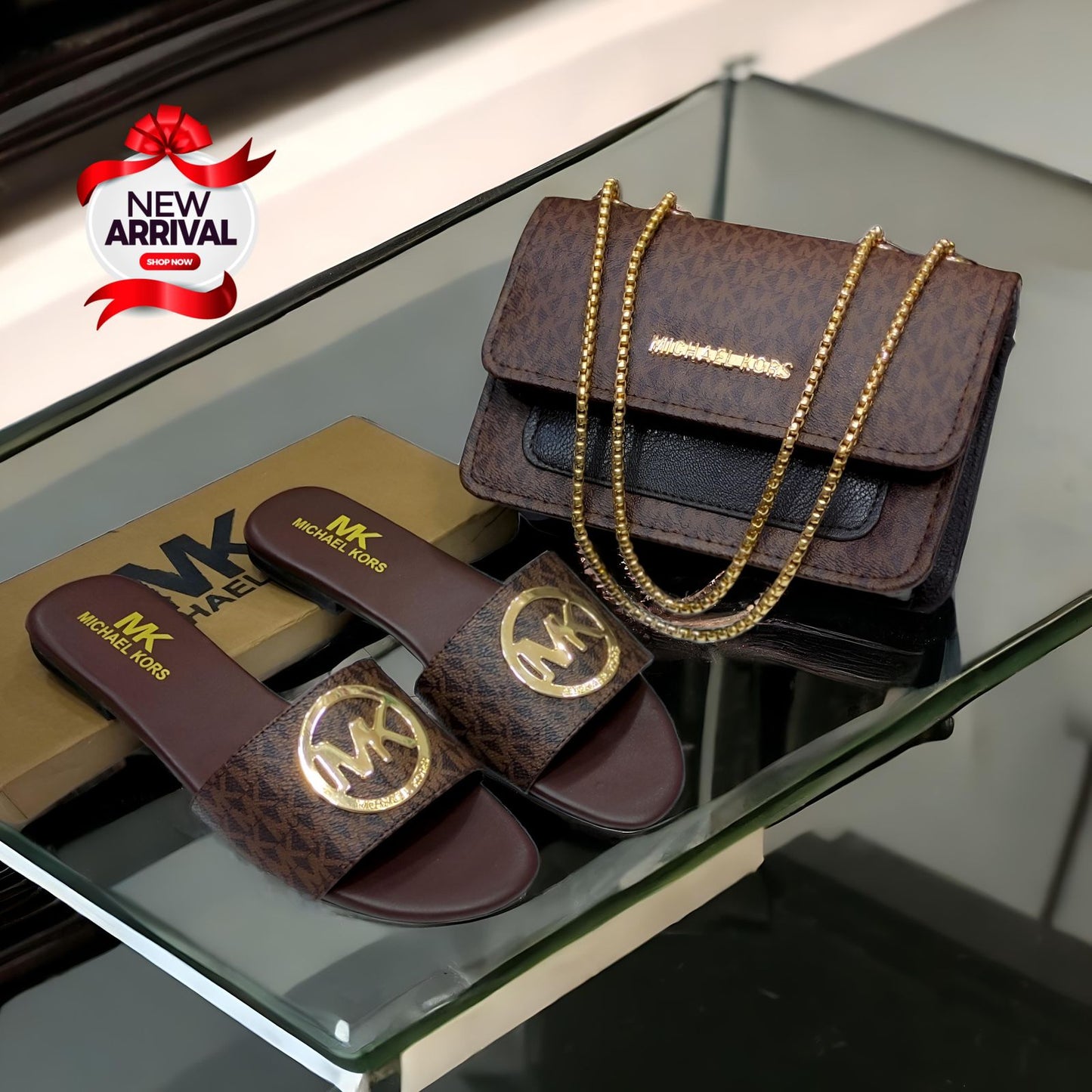 Michael Kors Slipper & bag Set